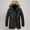 Black, variant on Men's Warm Parka Ski Jacket Solid Zipper Puffer Jacket Long Winter Hooded Coat With Removable Faux Fur Hood Coffee L