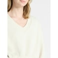 thumbnail image 4 of No Boundaries V-Neck Fleece Cropped Sweatshirt, Women's, 4 of 5