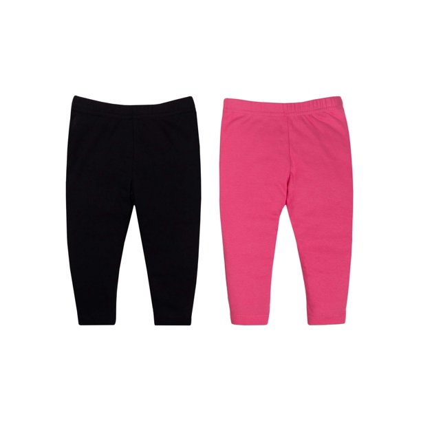 Little Star Organic Baby Girl Knit Pants, 2Pack