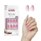 thumbnail image 1 of KISS Salon Uñas acrílicas francesas a presión Pegamento para uñas incluido 'Cuadrado' Rosa claro Forma de ataúd de tamaño mediano Incluye 28 uñas Pegamento 2G 1 barra de manicura 1 mini lima, 1 of 5