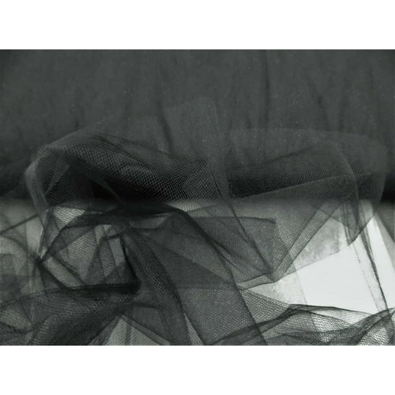 Nylon Tulle Sheer Fabric Black 54 inch wide DD301