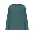 thumbnail image 4 of VgaVtl T Shirts for Women Plus Size Long Sleeve Fall Winter Womens Top Casual Workout Solid Color Green Loose Pocket Shirts,XXL, 4 of 6
