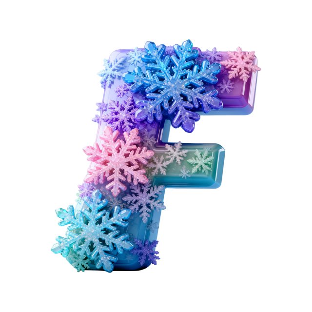 F Snowflake Series 2D Acrylic Backpack Car Pendant Decoration Ornament Alphabet Design F