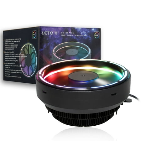 TSV Rainbow Color LED CPU Cooler Fan Heatsink for Intel LGA1156 / 1155 / 1151 / 1150 / 775, AMD4 AM3 (Best Socket 775 Cpu For Gaming)