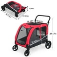thumbnail image 5 of Spacesea XL Dog Stroller - Holds 2 medium/large dogs, foldable design with adjustable handle & storage pocket, 5 of 12