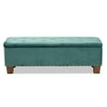 thumbnail image 6 of Baxton Studio Hannah Modern and Contemporary Teal Blue Velvet Fabric Upholstered Button-Tufted Storage Ottoman Bench, 6 of 11