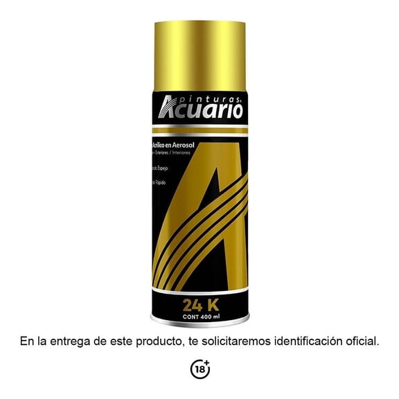Esmalte Acrílico Acuario Aerosol 24 Kilates Premium Oro 400 ml
