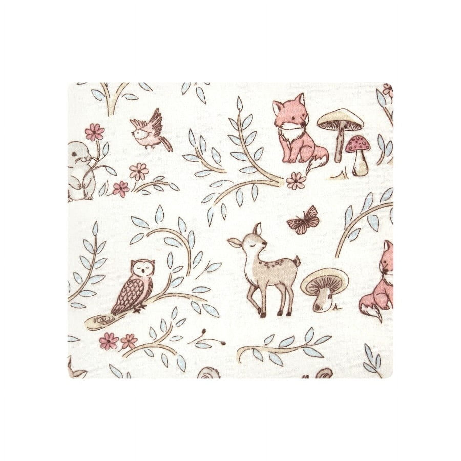 Hudson Baby Infant Girl Cotton Flannel Receiving Blankets Bundle, Girl Woodland Pals, One Size