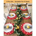 thumbnail image 4 of 15 Inch Round Placemats Set of 4, Christmas Snowflakes Non Slip Heat Insulation PP Table Mats, Xmas Winter Watercolor Red Washable Place Mats for Kitchen Dining Party Table Decor, 4 of 7