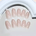 thumbnail image 3 of Press on Nails Short -White Designed French Tip Press On Nails Almond with Bow, Glue On Nails for Gifts, Supremely Fit & Natural Stick On Nails in 16 Sizes - 24 Fake Nails Kit, Dinner Star, 3 of 5