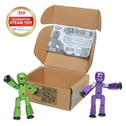 Zing StikBot Dual Pack - Includes 2 StikBots - Collectible Action Figures and Accessories, Stop Motion Animation, Ages 4 and Up (Metal Eggplant+Metal Olive)