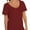 Wine red, variant on Women's V-Neck Half Sleeve Oversized T-Shirt, S-3XL