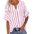thumbnail image 3 of Avtoify Women's Casual Solid Color Fashion Round Neck Pullover Short Sleeve Top, 3 of 8