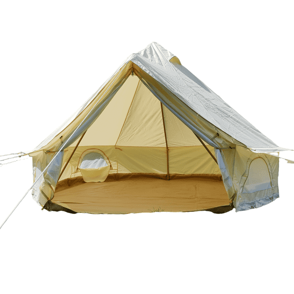 3M No-Center-Pole Yurt Pyramid Indian Cotton Tent For 3-5 Person 4-Season  Waterproof  25mm Steel Poles  24kg  Glamping