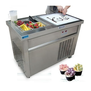 Mvckyi 11'' Countertop Square Electric Stir Fry Ice Cream Maker roll ice  cream machine