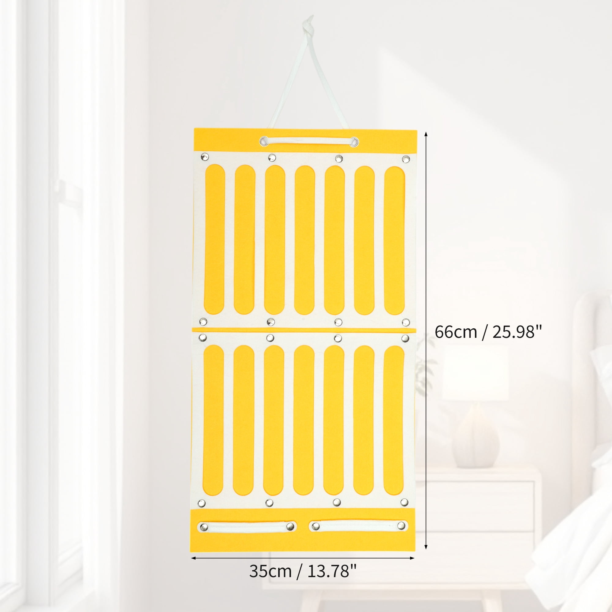 Unique Bargains Claw Clip Holder Space-saving Hair Clip Storage Yellow 25.98"x13.78"