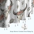 thumbnail image 6 of White Buffalo Skull Flower Geometric Pattern Shower Curtain 84"x72" ,Bathroom Decorative Shower Curtains Set with 12 Hooks,Modern Waterproof Washable Shower Curtain, 6 of 6