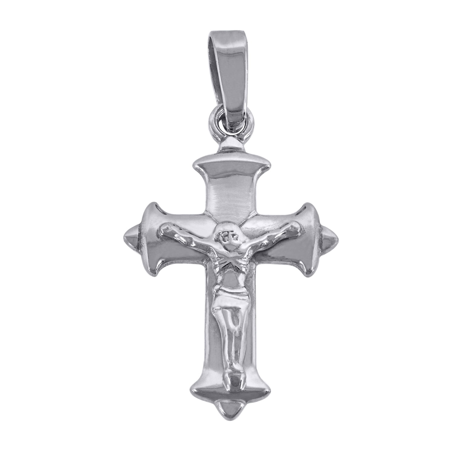 Saris and Things 925 Sterling Silver Womens Mens Unisex Cross Religious Fashion Charm Pendant 