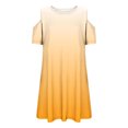 thumbnail image 6 of Cold Shoulder Dresses for Girls with Pockets Size 3-14 Teens Kids Trendy Gradient Printed Short Sleeve Crewneck Pullover Tshirts Dress, 6 of 6