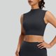 thumbnail image 3 of Basic White Tank Top Mujeres de Cuello Alto de Malla de Doble Cara Que Absorbe Golpes Yoga Top, Body Shaping Tank Tops para Mujeres con Taza Fija, 3 of 7