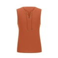 thumbnail image 4 of IROINNID Vest with Pocket for Men Summer Cotton And Linen Solid V-Neck Tie Sleeveless Tank Tops,Orange, 4 of 7