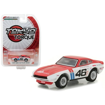 - 1970 Datsun 240Z #46 Brock Racing Enterprises (BRE) John Morton Tokyo Torque Series 1 1/64 Diecast Model Car Greenlight