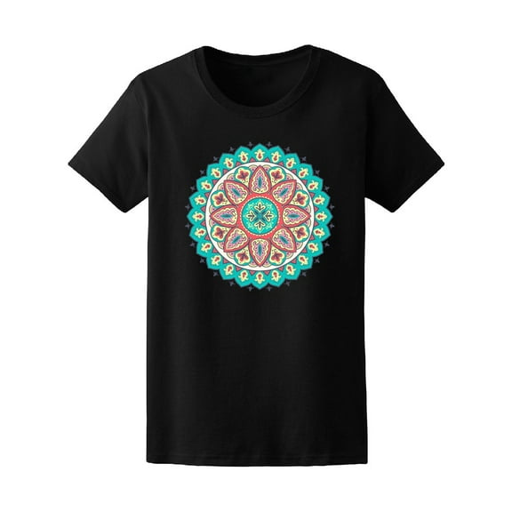 Colorful Floral Mandala Tribal Tee Women's -Image by Shutterstock