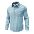 thumbnail image 6 of LONKITO Mens Polo Shirts Cotton Linen Long Sleeve Pullover Shirts with Pockets for Casual Business Work, 6 of 7