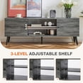 thumbnail image 3 of GIANNA TV Stand for TVs up to 60", Modern Mid Century Entertainment Center with Storage, 2 Cabinet Media Console Table, Wood Gray, 3 of 7