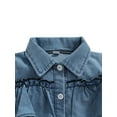 thumbnail image 4 of Seyurigaoka Girl’s Solid Color Ruffles Single-breasted Long Sleeve Denim Dress, 4 of 7