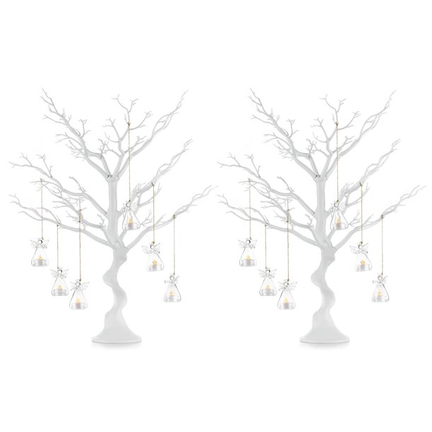 Manzanita artificial NUPTIO, color blanco, 76 cm de altura (2 unidades)
