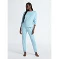 thumbnail image 3 of Joyspun Women's Cozy Lounge Collection Hacci Knit Sleep Top with Long Sleeves, Sizes XS-3X, 3 of 6
