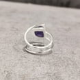 thumbnail image 4 of Natural Amethyst Ring, Rough Amethyst Gemstone Ring, Feb Birthstone, Double Band, 925 Sterling Silver, Womens Ring, Christmas, Thanksgiving, Handmade, Statement Jewelry, Rough Gemstone Jewelry, 4 of 6