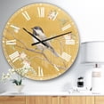 thumbnail image 2 of DesignArt Gold Bird on Blossoms IV Large Wall Clock, 2 of 2