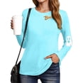 thumbnail image 6 of enyan Halloween Womens Shirt Long Sleeve Pumpkin T Shirt Funny Ghost Graphic Tee Fall Tops Women’s Halloween Shirt Sky Blue,S, 6 of 7