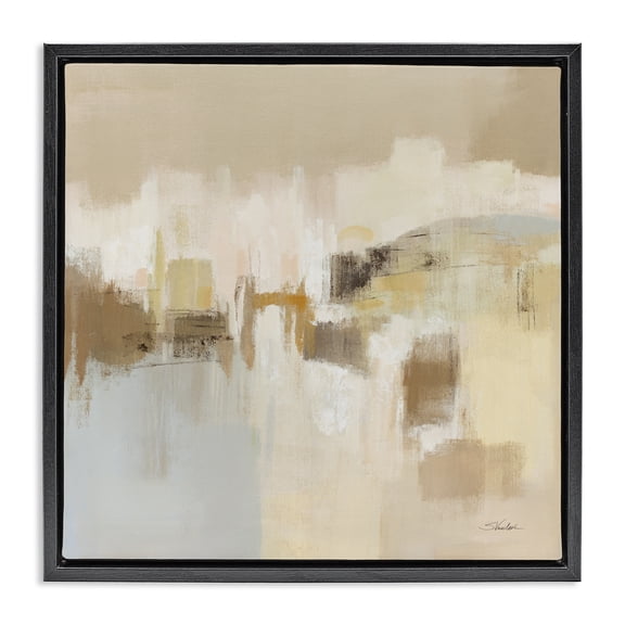 Stupell Industries Contemporary Ethereal Vista Abstract Black Floating Frame Canvas Art, 18 x 18, by Silvia Vassileva