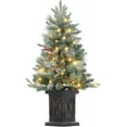 thumbnail image 5 of 4.5ft Pre-Lit Potted Christmas Tree - 300 LED Lights, Bracket Pattern Base, Tabletop Holiday Decoration, 5 of 5