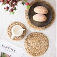 thumbnail image 5 of 6 Pack Natural Water Hyacinth Weave Placemat Round Rattan Tablemats, 5 of 5