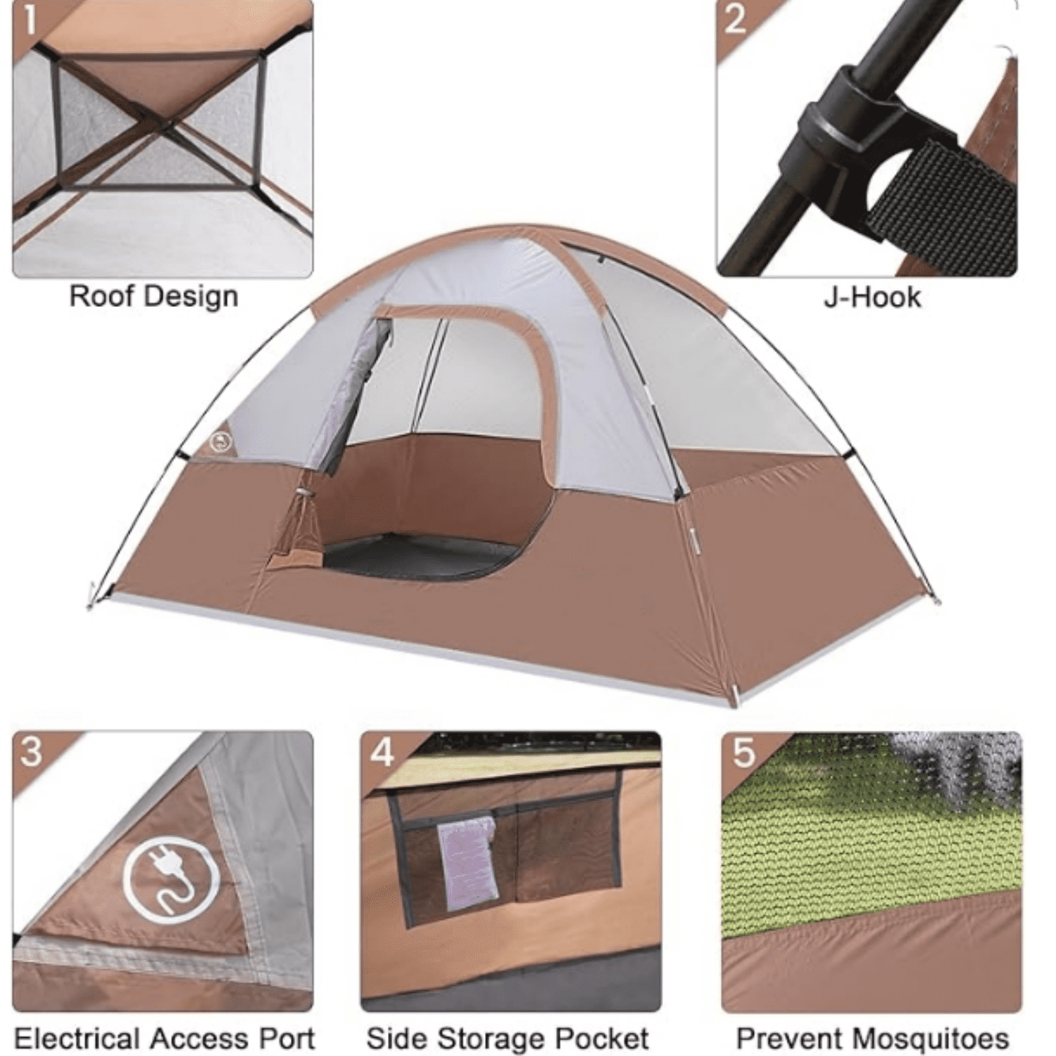 Camping Tent 2 Person, Waterproof Windproof Tent with Rainfly Easy Set up-Portable Dome Tents for Camping…