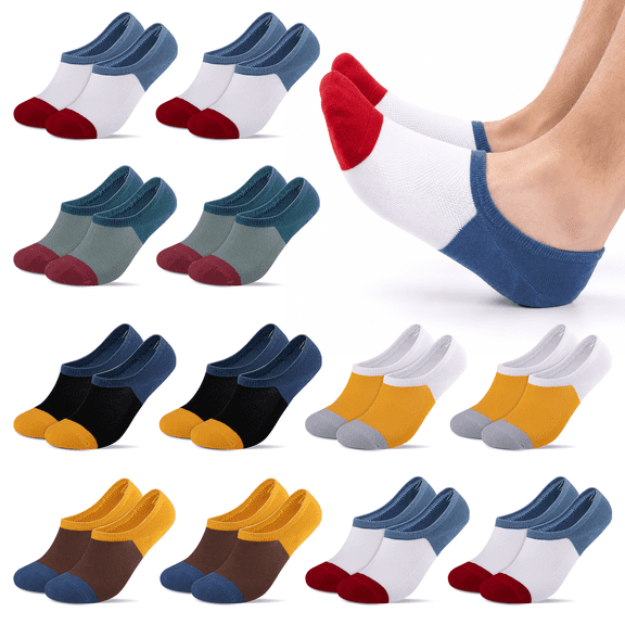 LITERRA Mens 12 Pairs No Show Socks Low cut Invisible Non Slip Thin Socks for Men