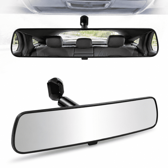 Universal Interior Car Rear View Mirror Wide Long Adjustable Adhesive Kit 10 Inch