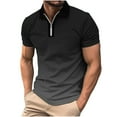 thumbnail image 2 of VgaVtl Polo Short Sleeve Shirts for Men Lapel Shirts for Men Gradient Print Front Zip-Up Pull-On Relaxed Fit Casual Shirts,Gray XXL, 2 of 5