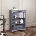 thumbnail image 2 of eHemco 3 Tier Storage Shelf Bookcase with 2 Arched Supports, 40 Inches Height, Gray, 2 of 7