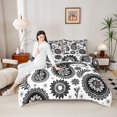 thumbnail image 4 of Manfei Bohemian Paisley Bedding Comforter Set 2pcs, Hippie Mandala Twin Comforter Sets, Black White Bedding Set, Breathable Home Decor, 4 of 8