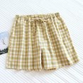 thumbnail image 3 of NOVEDAD DE VERANO 2025, pantalones cortos para parejas, pantalones de casa a cuadros 100% de algodón, pantalones de dormir grandes y sueltos finos para hombres y mujeres, 3 of 5