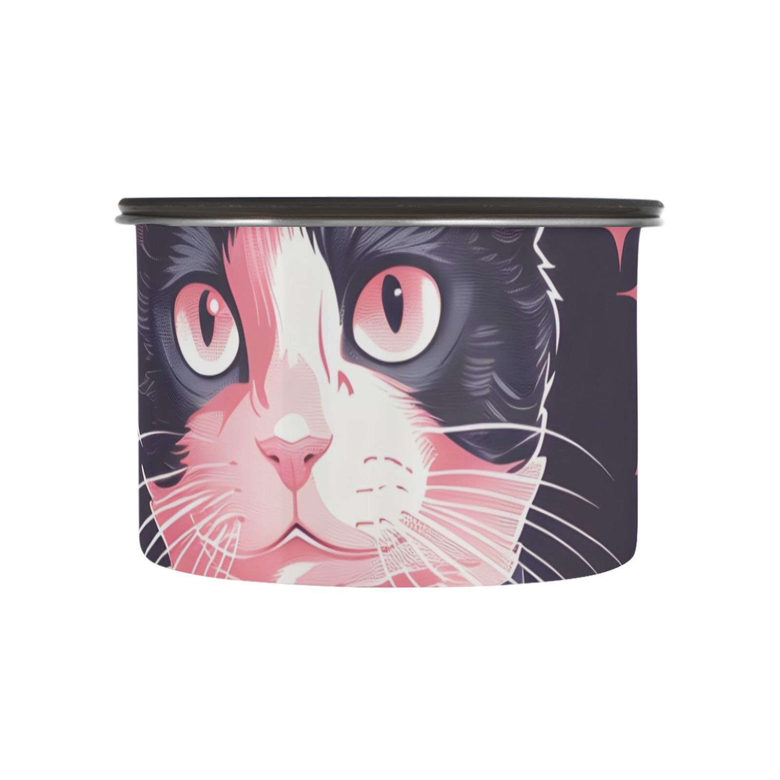 Cat Kitten Crown Airtight Coffee Bean Canister 30oz Food Storage Containers with Lids For Gournd, Tea, Sugar, Flour, Rice, Cereal, Candy Cookie Jar