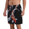 thumbnail image 2 of Rocae Tricolor Koi Fish Trio for Men's Beach Shorts Casual Elastic Waist Drawstring Summer Beach Shorts,S-3XL-Small, 2 of 6