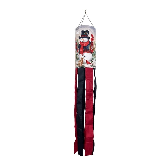Briarwood Lane Winter Snowman and Friends Windsock Wind Twister 40x6 For Winter Wind Spinner