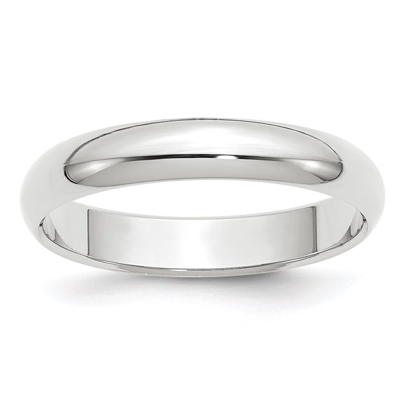 14k White Gold 4mm Half Round Wedding Ring Band Size 6.00 Classic Domed Fine Jewelry Gifts For Women For Her