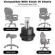 thumbnail image 5 of Office Chair Replacement Wheels - 5pcs Swivel Caster Wheels For Fixed Stationary Castors, 5 of 5